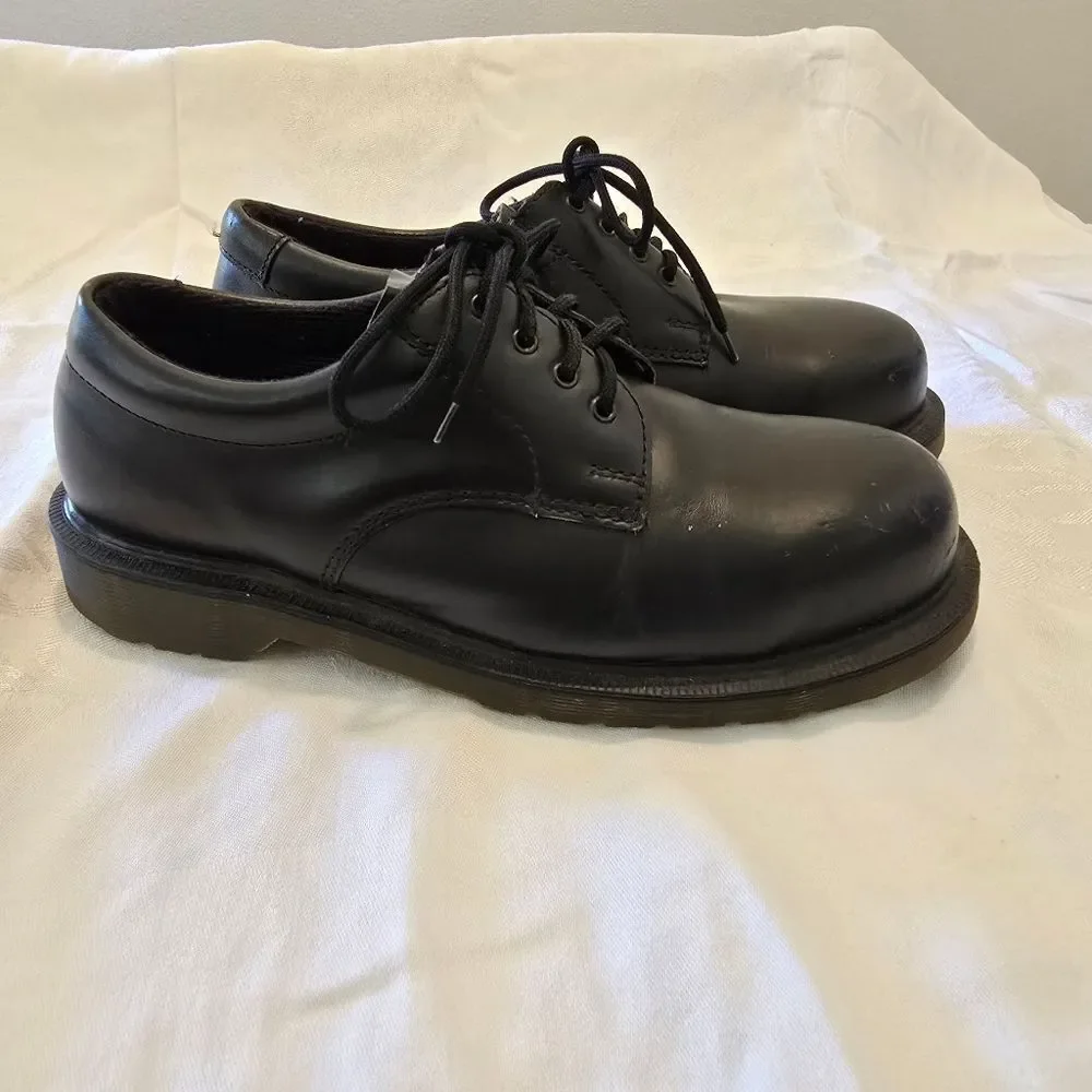 DR MARTENS 2215 Safety‎ Steel Shoe Size 7 Mens Black Distressed